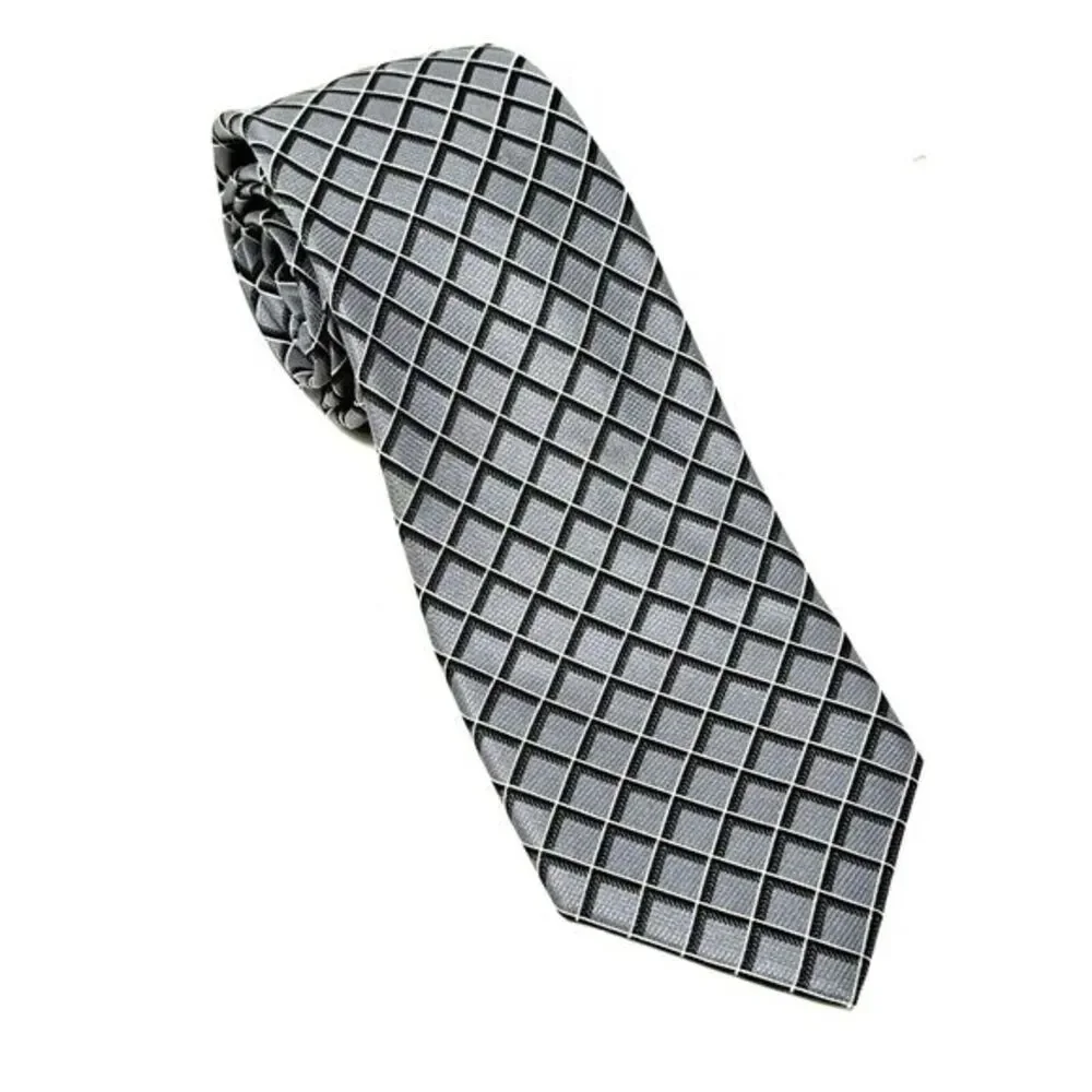 Michael Kors Men's Grey Silk 3D Square Pattern‎ Excellent Condition